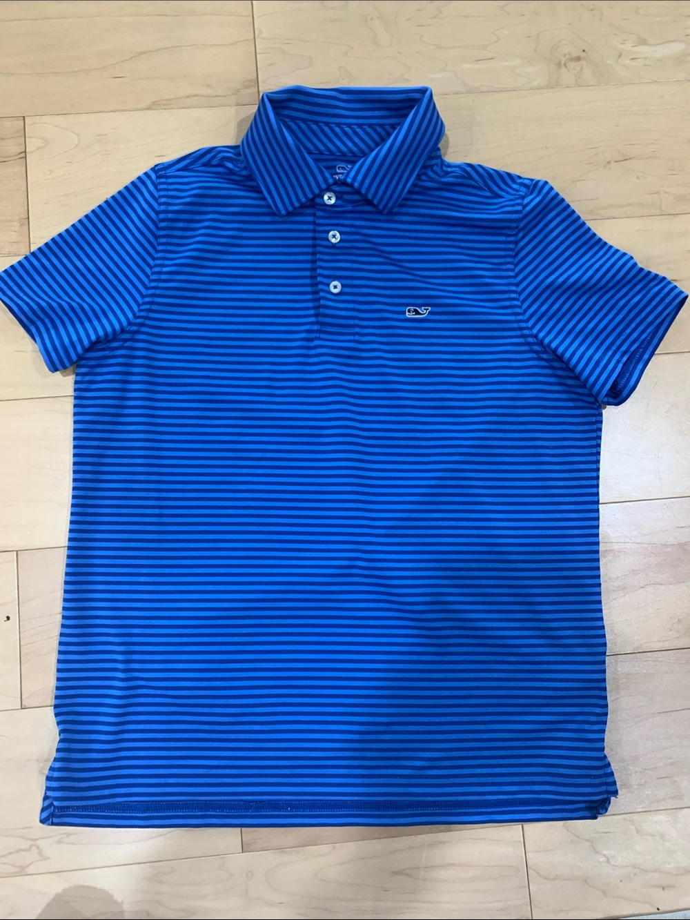 Vineyard Vines Blue Striped Performance Polo golf shirt Boys Size M